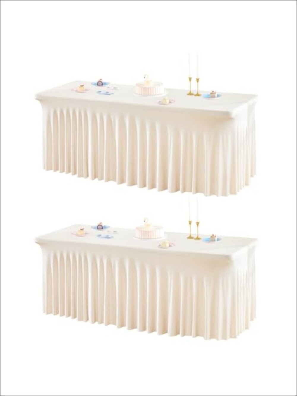 2 Pack Spandex Fitted Tablecloth 6ft Rectangle Stretch Table Cover